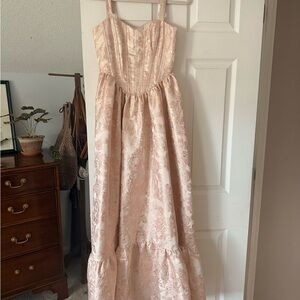 Blush Floral Strapless Wedding Dress